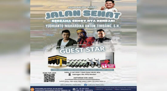 Gemoy-nya Kendari, Yudhianto Mahardika bakal menggelar kegiatan jalan sehat di pelataran Eks MTQ, pada Sabtu, 6 Juli 2024. Foto: Ist