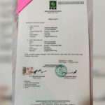 Surat Keputusan (SK) rekomendasi Model B.Persetujuan.Parpol.KWK atau dokumen B1 KWK PKB untuk Pilwali Kendari 2024 kepada pasangan Yudhianto Mahardika - Nirna Lachmuddin. Foto: Ist